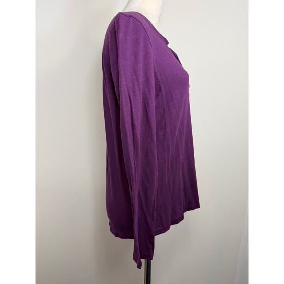 Pact Women's Long Sleeve Organic Cotton Tee - Purple - Size M - Picture 3 of 8